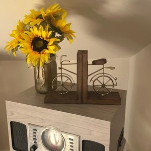Gold Bike Book Ends